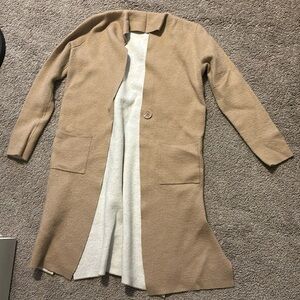 Brown long cardigan.